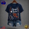 Chicago Bears NFL Floral Garden V Neck T Shirt, NFL Fan V Neck Shirt