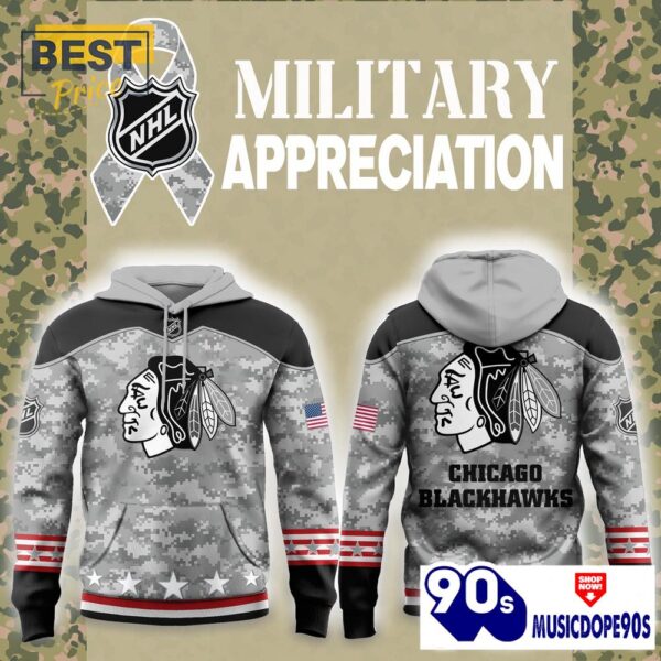 Chicago Blackhawks 2024 Military Appreciation Hoodie, Jogger, Cap