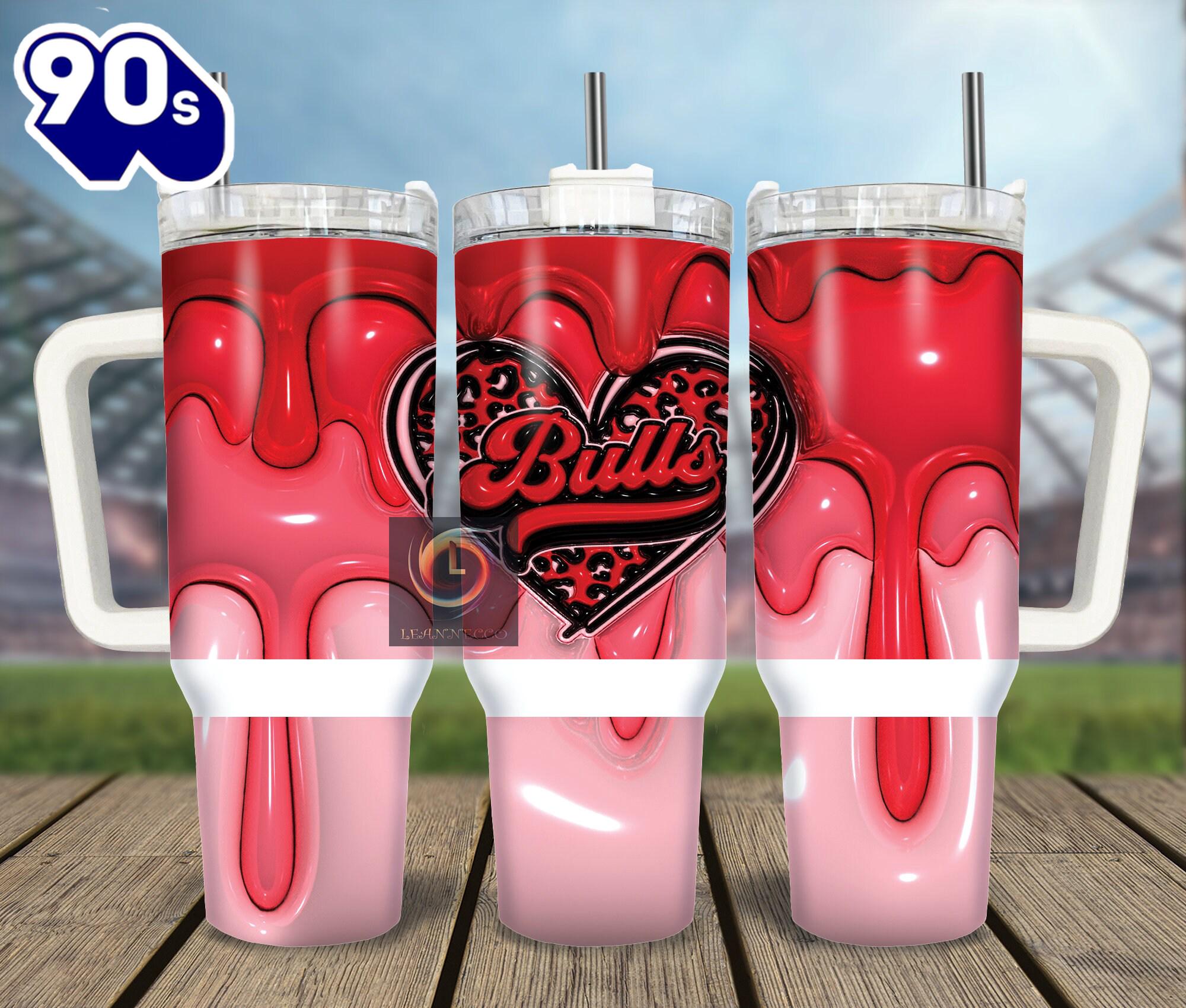 Chicago Bulls NBA Custom Stanley Quencher 40oz Stainless Steel Tumbler With Handle Chicago Bulls NBA Custom Stanley Quencher 40oz Stainless Steel Tumbler With Handle