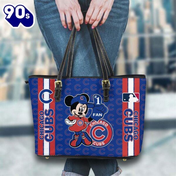 Chicago Cubs Mlb Minnie Women Leather Tote Bag