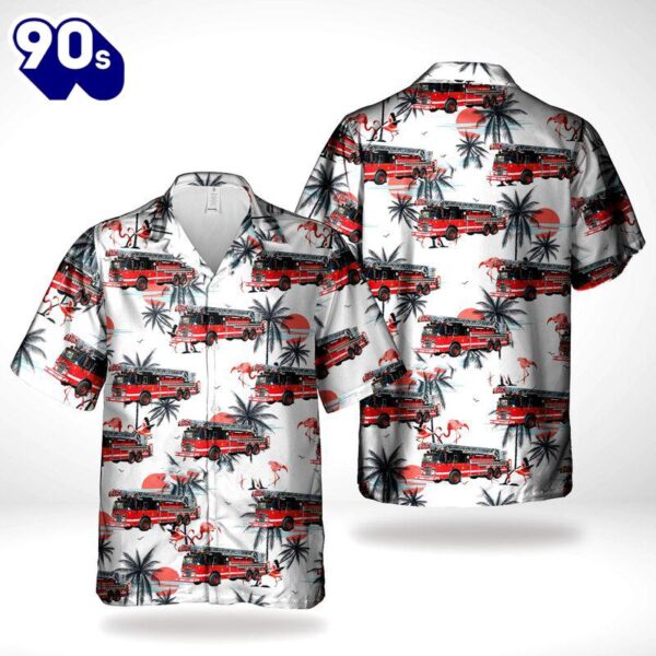 Chicago Fire Department CFD Fire Truck Hawaiian Shirt