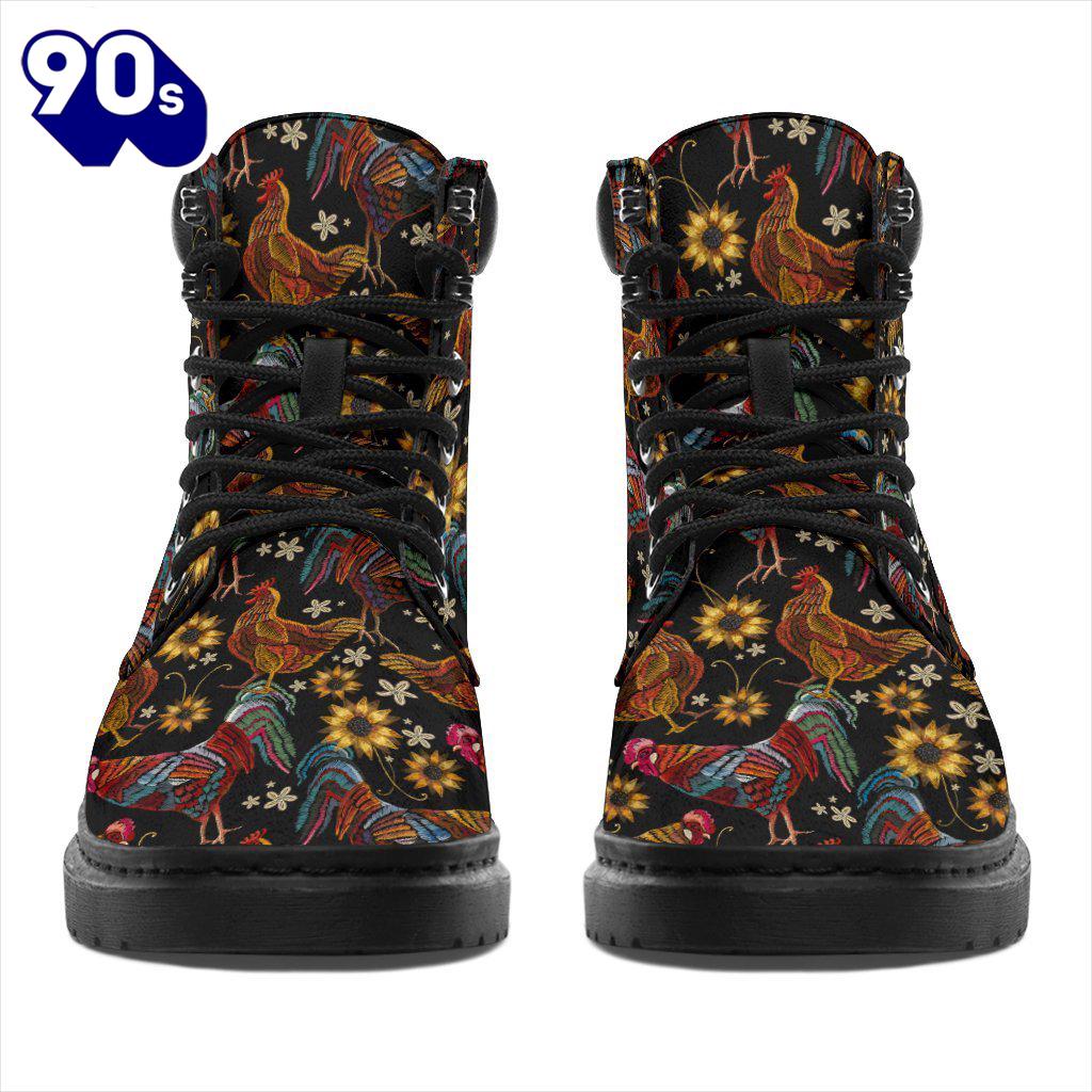 Chicken Leather Boots Animal Custom Shoes Funny Chicken Lover Chicken Leather Boots Animal Custom Shoes Funny Chicken Lover