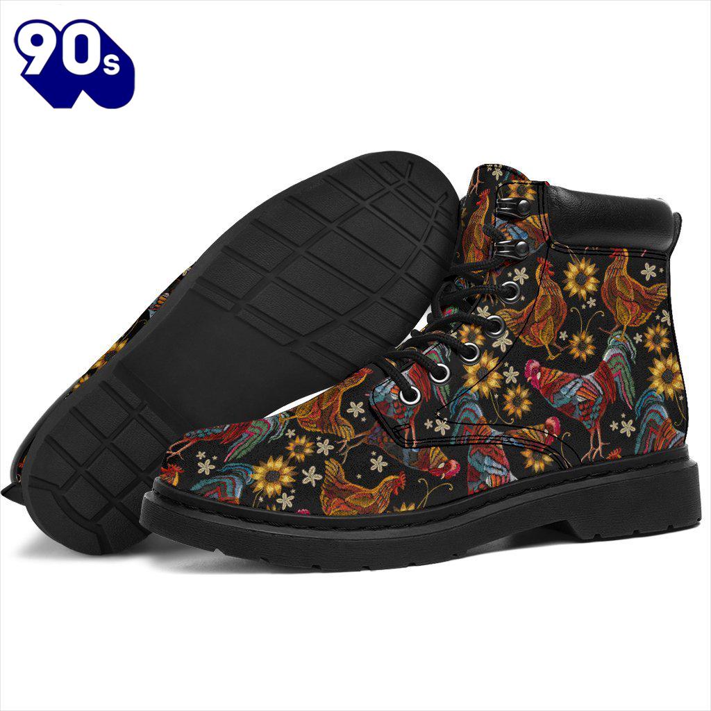 Chicken Leather Boots Animal Custom Shoes Funny Chicken Lover Chicken Leather Boots Animal Custom Shoes Funny Chicken Lover