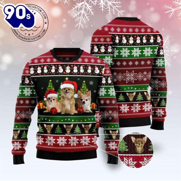 Chihuahua Group Beauty Ugly Christmas Sweater