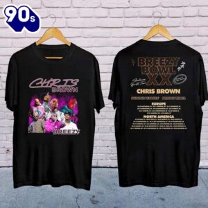 Chris Brown T Shirt Breezy Bowl XX 2025 Chris Brown Tour T-Shirt, Chris Brown Concert 2025 Shirt Brown Shirt For Fans