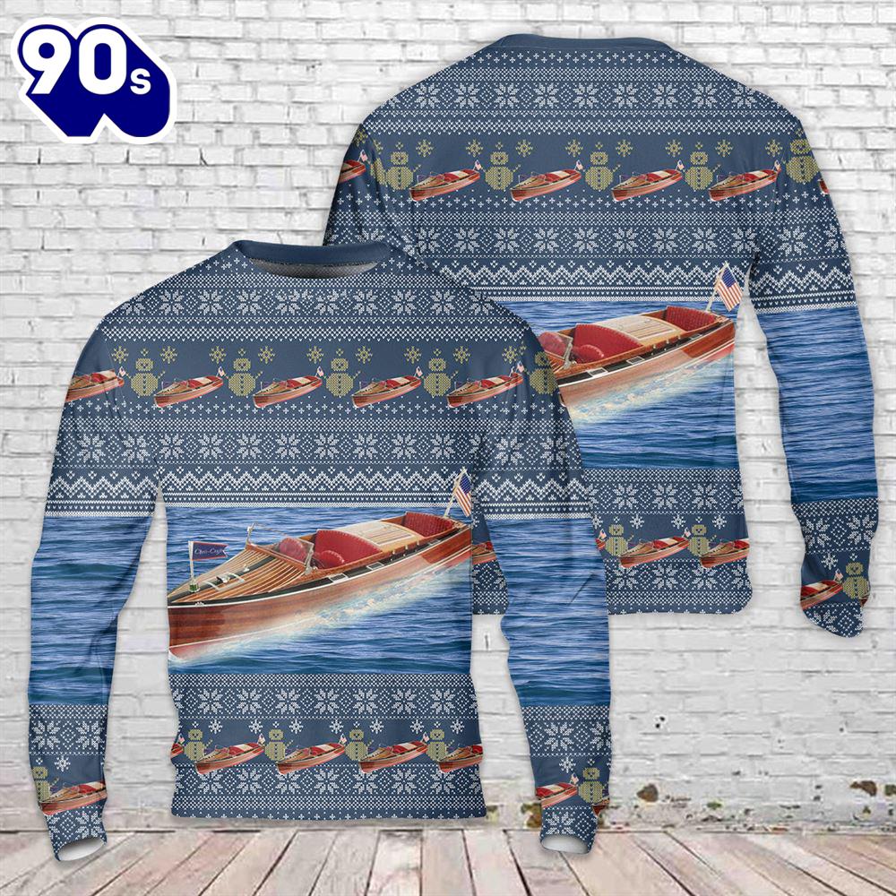 Chris-Craft Runabout Christmas Sweater 1 Chris-Craft Runabout Christmas Sweater 1