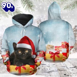 Christmas Black Cat Christmas Hoodie All Over Print – Christmas Hoodie Men , Pet Christmas 3d Shirt