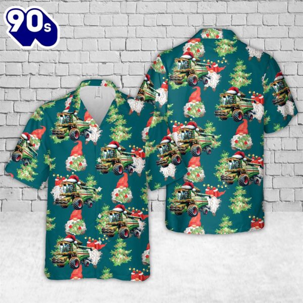 Christmas Combine Harvester Tractor Farm Hawaiian Shirt