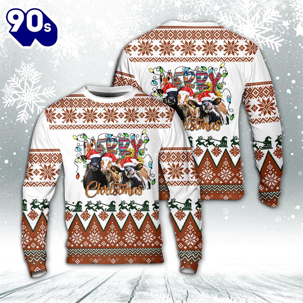 Christmas Cow Mooey Christmas Sweater Christmas Cow Mooey Christmas Sweater