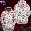 Christmas Cow White Red Christmas Hoodie All Over Print  , Pet Christmas 3d Shirt