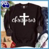 Christmas Cross Sweatshirt Gift Xmas