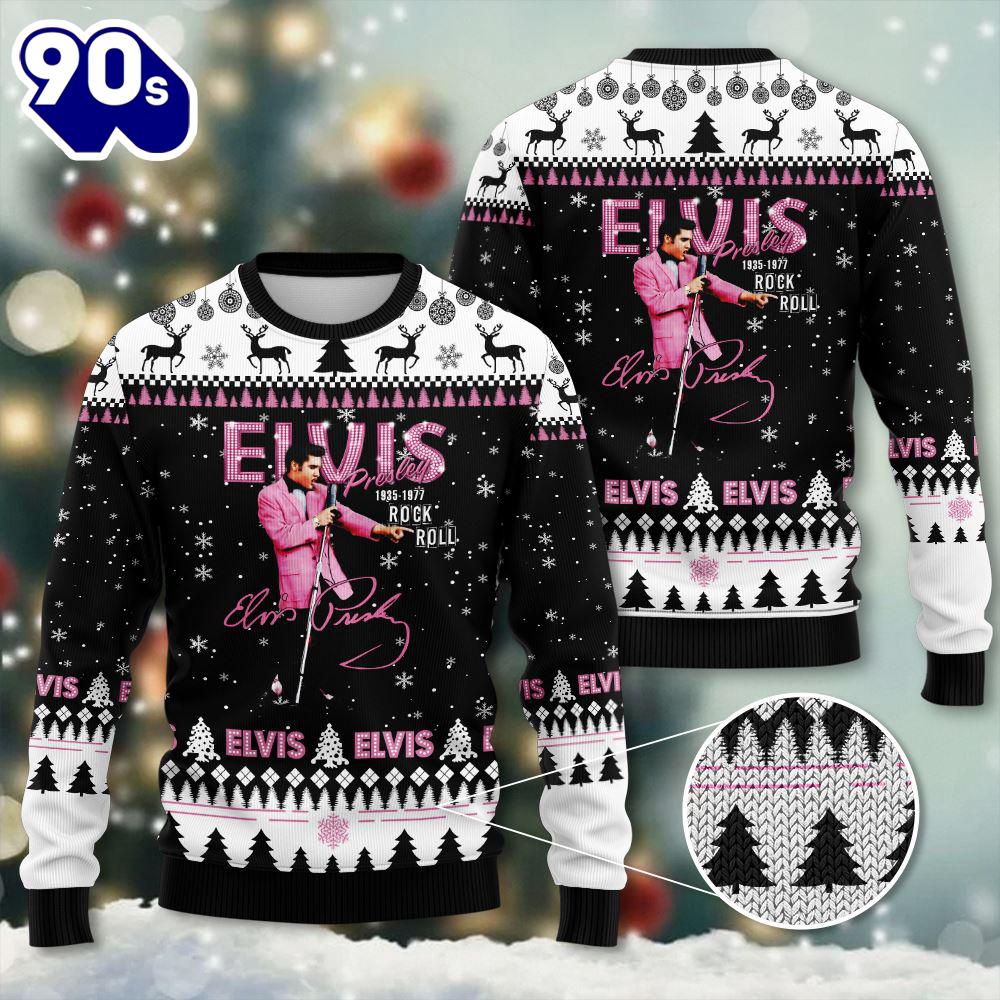 Christmas Elvis Presley 3D Ugly Sweater Gift Xmas Christmas Elvis Presley 3D Ugly Sweater Gift Xmas