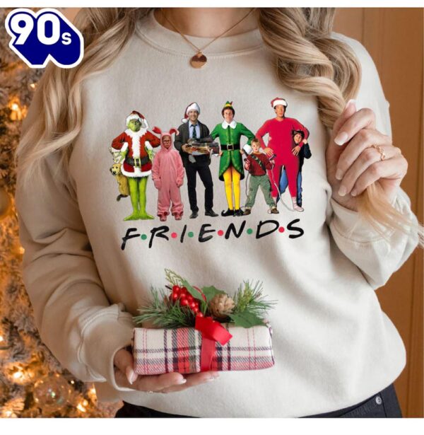 Christmas Friends Movie Characters Sweatshirt, Friends Movie Christmas Shirt Gift Xmas