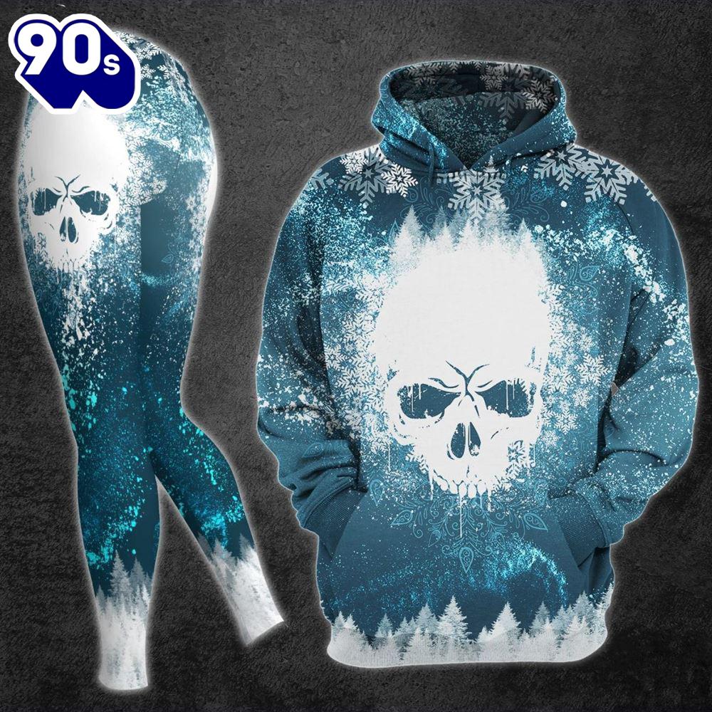 Christmas Frozen Snow Skull Artwork Print Combo Hoodie And Leggings Christmas Frozen Snow Skull Artwork Print Combo Hoodie And Leggings