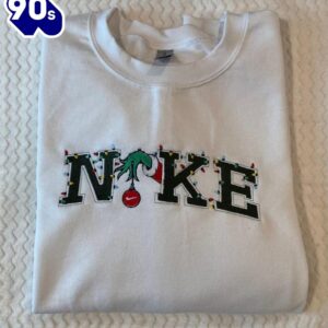 Christmas Grinch Hand Embroidered Sweatshirt  Gift Xmas