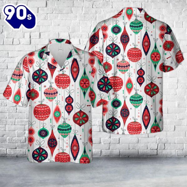 Christmas Ornaments In Retro Style Hawaiian Shirt