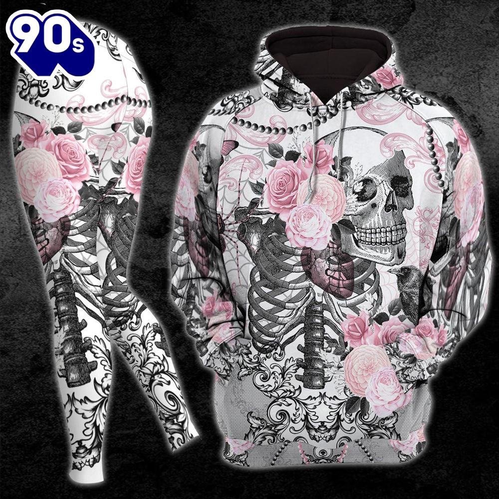 Christmas Skeleton Rose Combo Hoodie And Leggings Christmas Skeleton Rose Combo Hoodie And Leggings