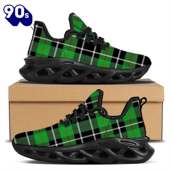 Christmas Tartan Green Plaid Scottish Black Max Soul Shoes