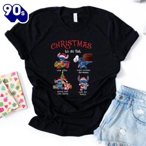 Christmas To Do List Shirt-Funny Christmas Shirt-Stitch Christmas Shirt-Lilo Shirt-Christmas Gift Shirt Gift Xmas
