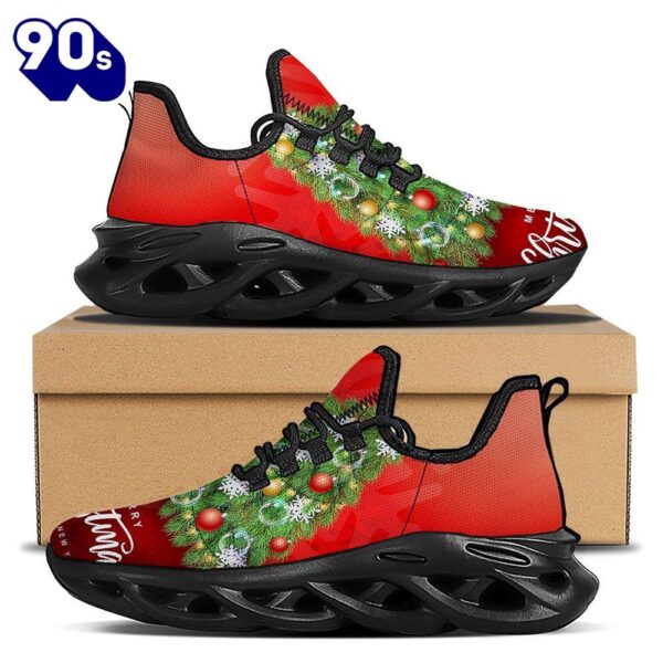 Christmas Tree Print Black Max Soul Shoes