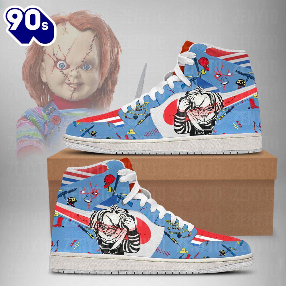 Chucky Air Jordan 1 Sneakers - Gift For Halloween Chucky Air Jordan 1 Sneakers - Gift For Halloween