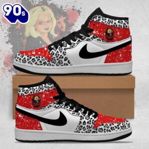 Chucky Barbie Leopard White Air Jordan 1 Sneakers – Gift  For Halloween