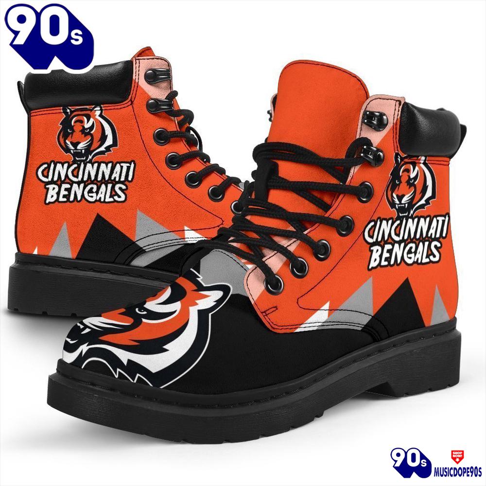 Cincinnati Bengals All Season Boots Casual Shoes Vegan Leather Custom Boot Shoes Cincinnati Bengals All Season Boots Casual Shoes Vegan Leather Custom Boot Shoes