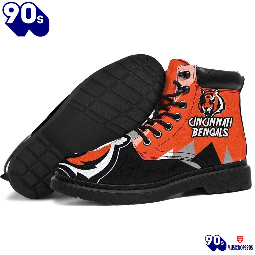 Cincinnati Bengals All Season Boots Casual Shoes Vegan Leather Custom Boot Shoes Cincinnati Bengals All Season Boots Casual Shoes Vegan Leather Custom Boot Shoes
