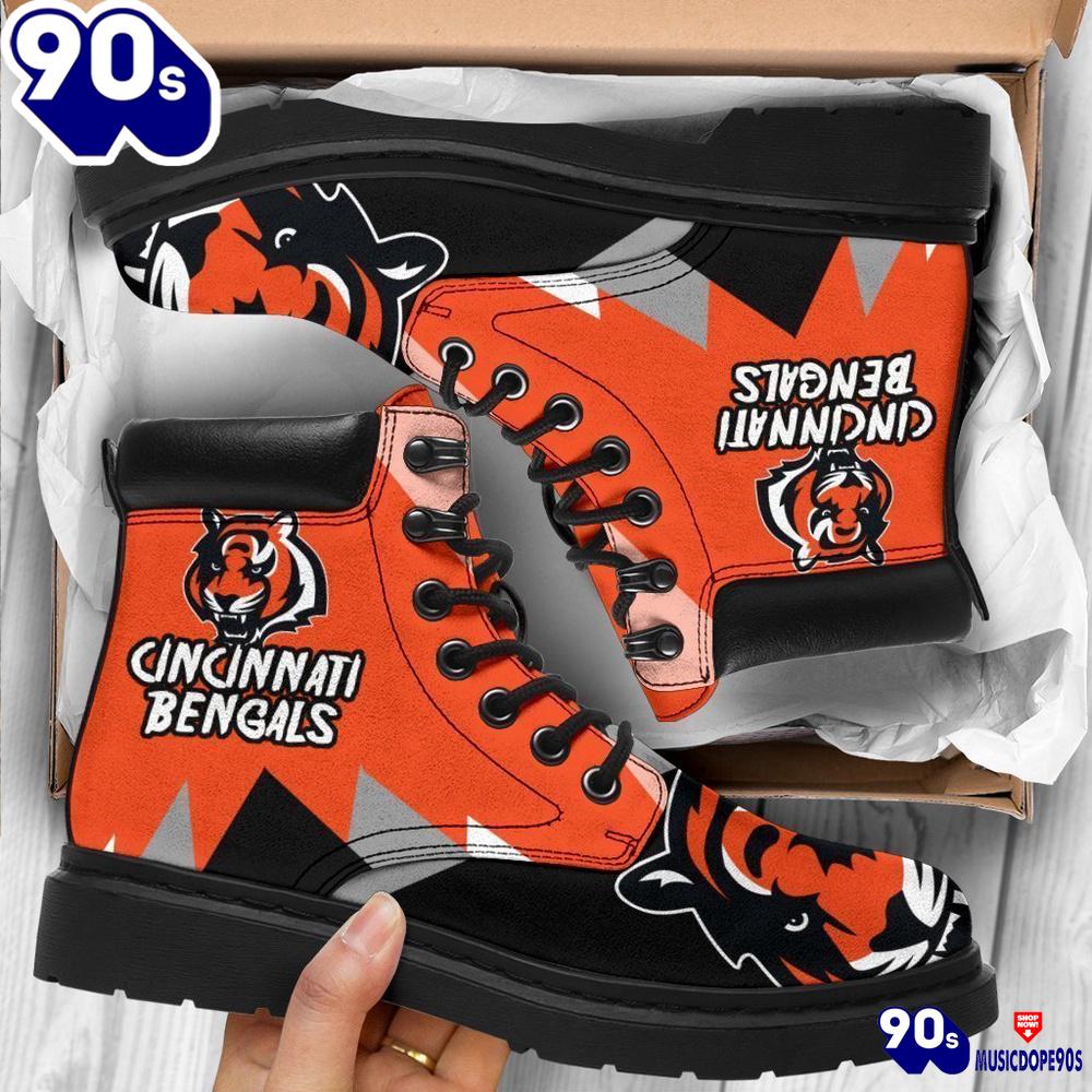 Cincinnati Bengals All Season Boots Casual Shoes Vegan Leather Custom Boot Shoes Cincinnati Bengals All Season Boots Casual Shoes Vegan Leather Custom Boot Shoes