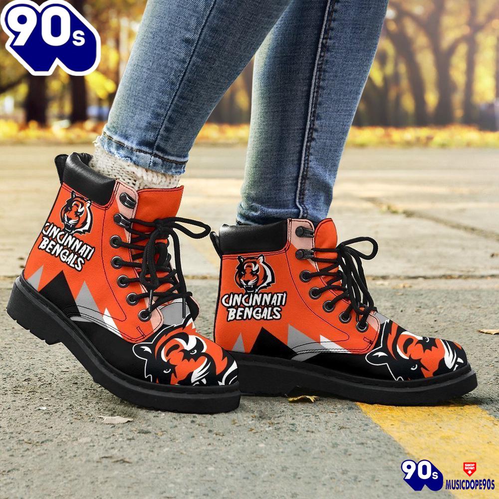Cincinnati Bengals All Season Boots Casual Shoes Vegan Leather Custom Boot Shoes Cincinnati Bengals All Season Boots Casual Shoes Vegan Leather Custom Boot Shoes
