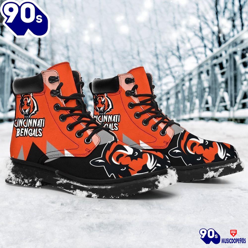 Cincinnati Bengals All Season Boots Casual Shoes Vegan Leather Custom Boot Shoes Cincinnati Bengals All Season Boots Casual Shoes Vegan Leather Custom Boot Shoes