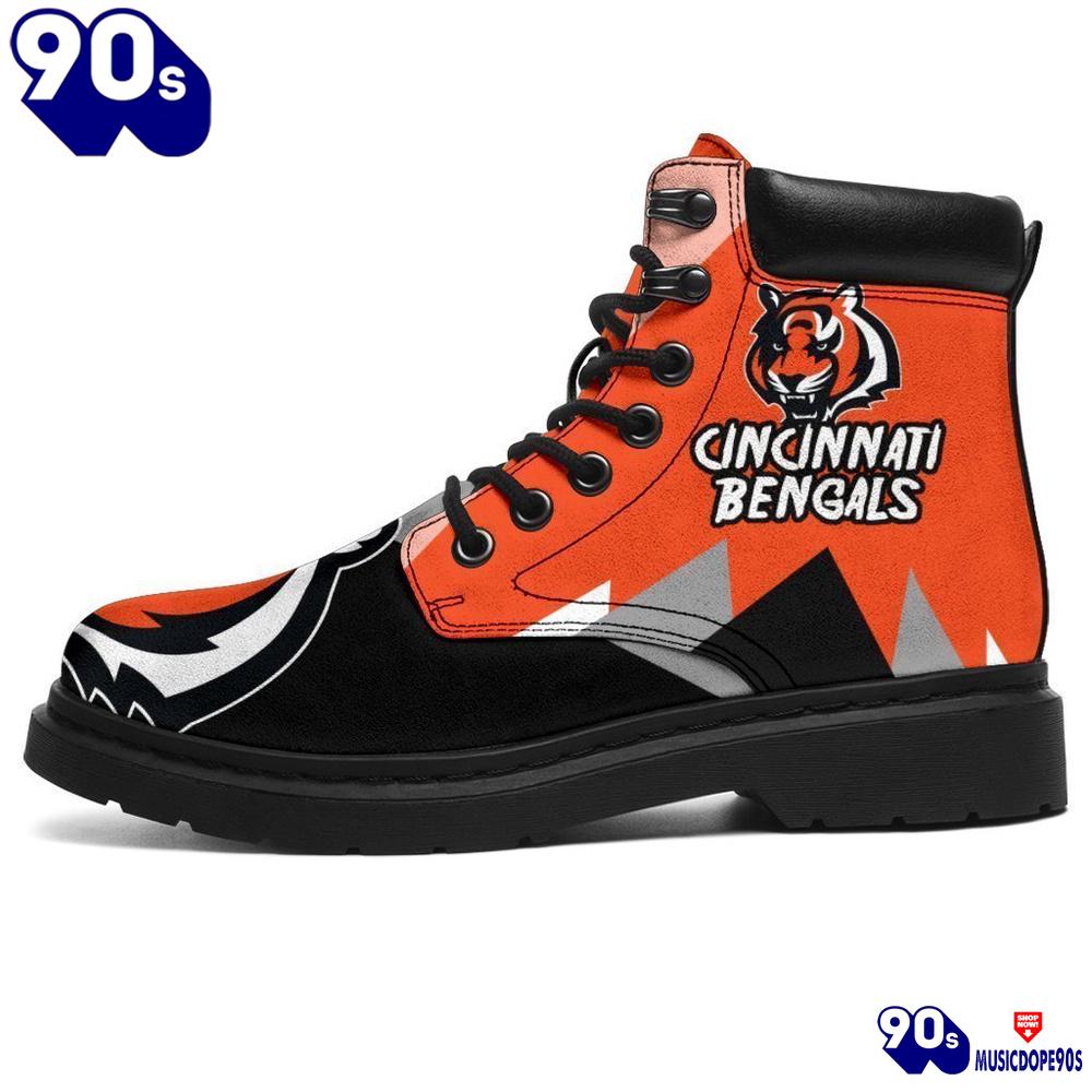 Cincinnati Bengals All Season Boots Casual Shoes Vegan Leather Custom Boot Shoes Cincinnati Bengals All Season Boots Casual Shoes Vegan Leather Custom Boot Shoes