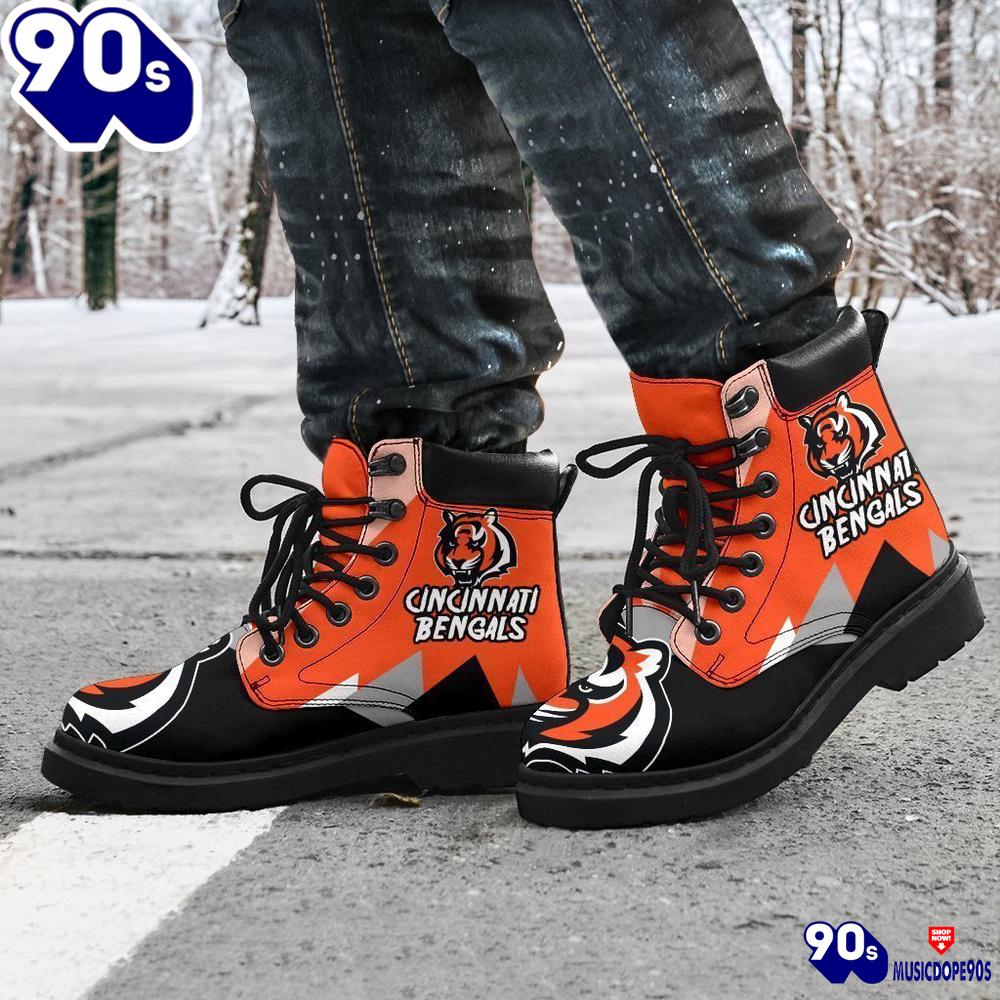 Cincinnati Bengals All Season Boots Casual Shoes Vegan Leather Custom Boot Shoes Cincinnati Bengals All Season Boots Casual Shoes Vegan Leather Custom Boot Shoes