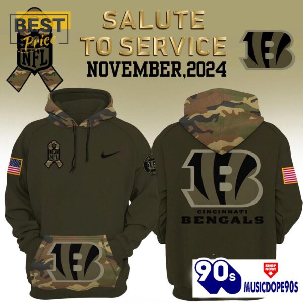 Cincinnati Bengals Camo 2024 Hoodie, Jogger, Cap