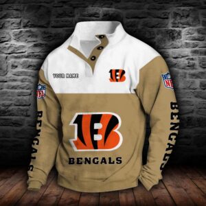Cincinnati Bengals Double Breasted Stand Collar Hoodie