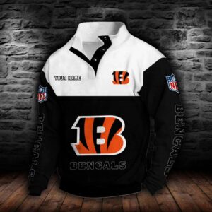 Cincinnati Bengals Double Breasted Stand Collar Hoodie