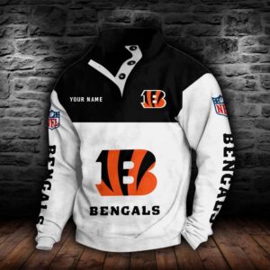 Cincinnati Bengals Double Breasted Stand Collar Hoodie