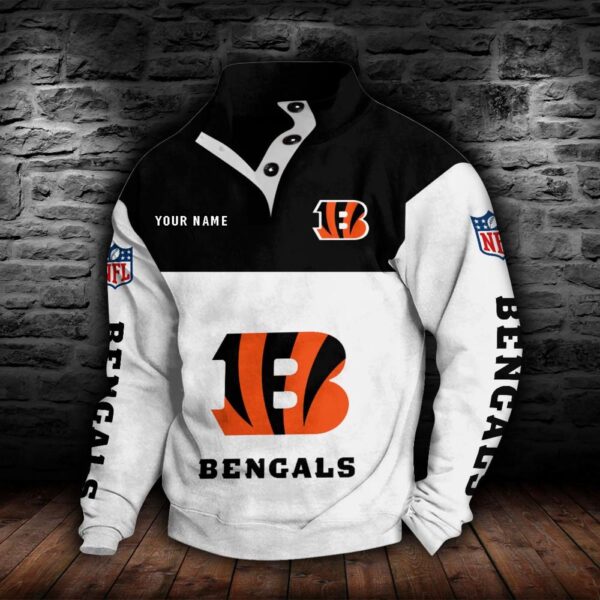 Cincinnati Bengals Double Breasted Stand Collar Hoodie