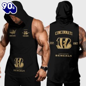 Cincinnati Bengals Men Workout Hooded Tank Top