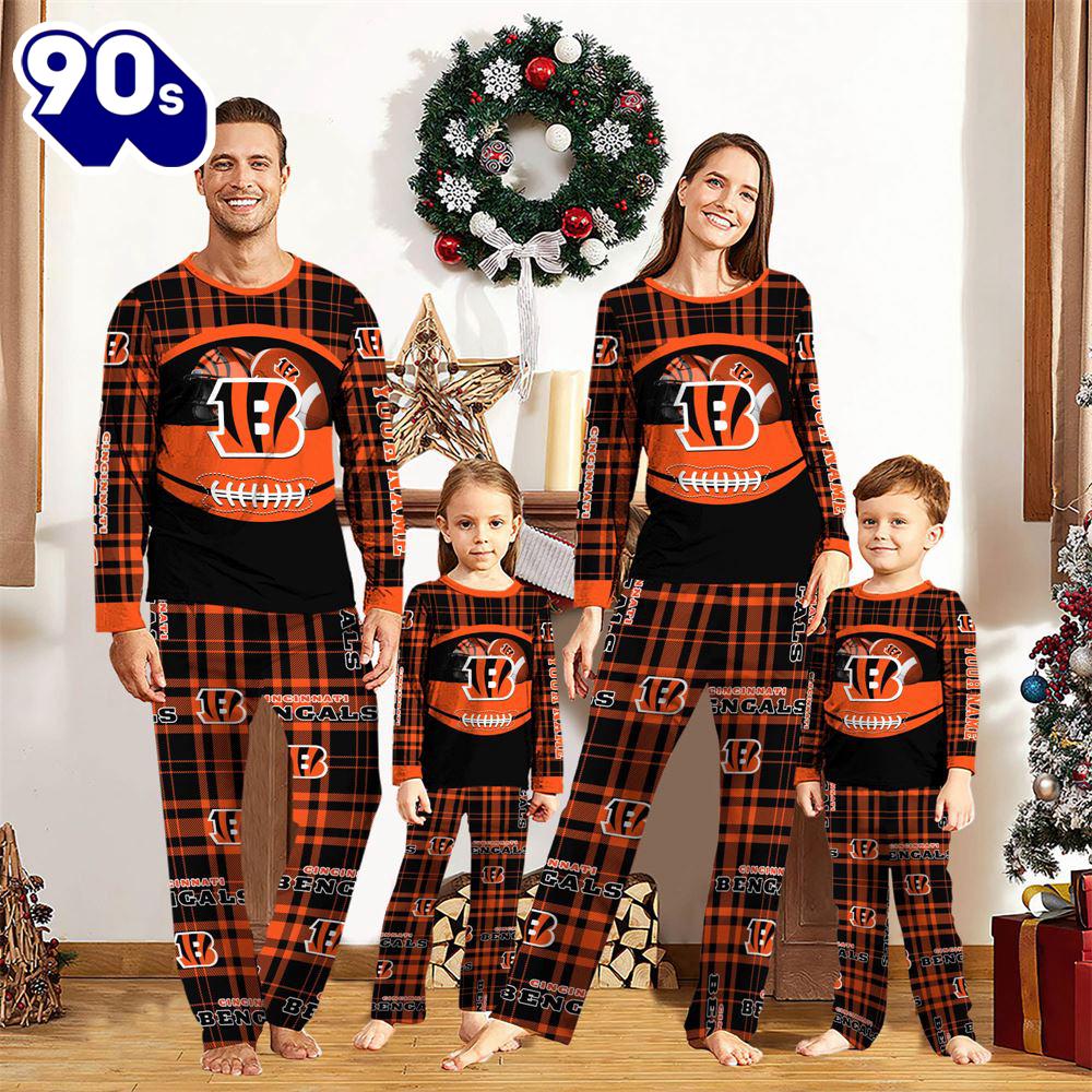 NFL Family Pajama Set, Cincinnati Bengals NFL Custom Your Name Football Team Pajamas NFL Family Pajama Set, Cincinnati Bengals NFL Custom Your Name Football Team Pajamas