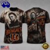 Cincinnati Bengals NFL Michael Myers Sunday Nightmares Horror Halloween 3D T Shirt, NFL Trending Shirt