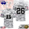 Cincinnati Bengals NFL Salute to Service Custom Name & Number Camo 3D Shirt, NFL Trending Shirt