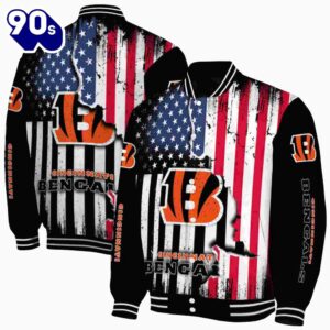Cincinnati Bengals Patriotic Theme Black Jacket