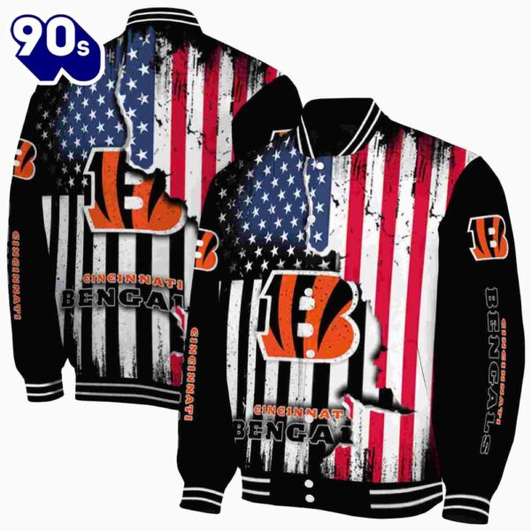 Cincinnati Bengals Patriotic Theme Black Jacket