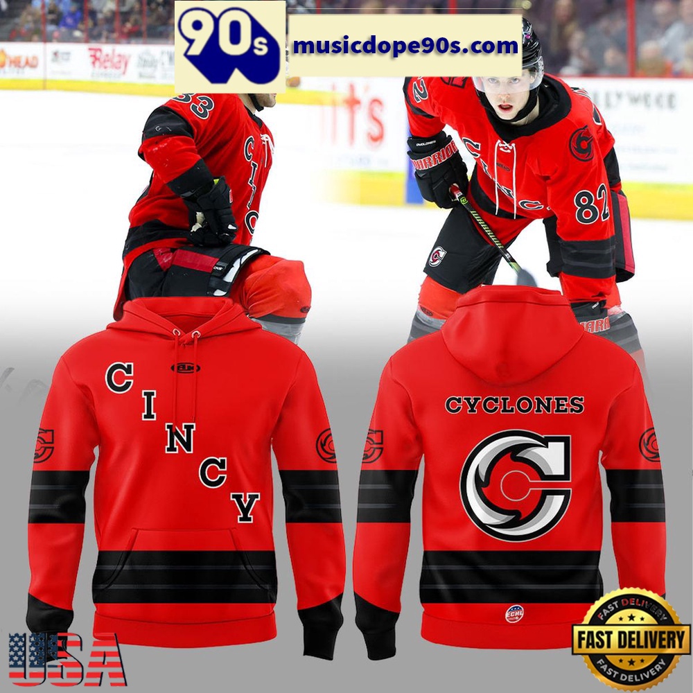 Cincinnati Cyclones 2026 Red Game Hoodie Shirt Cincinnati Cyclones 2026 Red Game Hoodie Shirt