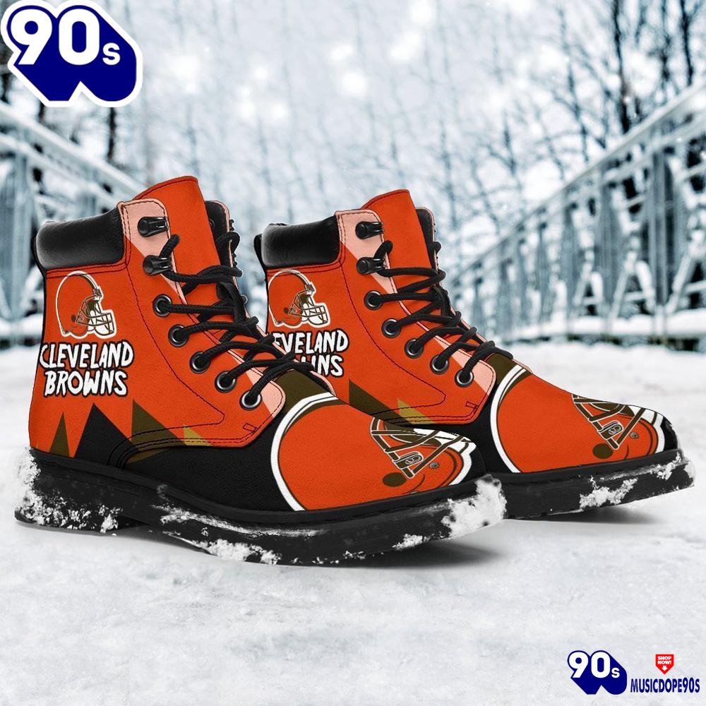 Cleveland Browns All Season Boots Casual Shoes Vegan Leather Custom Boot Shoes Cleveland Browns All Season Boots Casual Shoes Vegan Leather Custom Boot Shoes