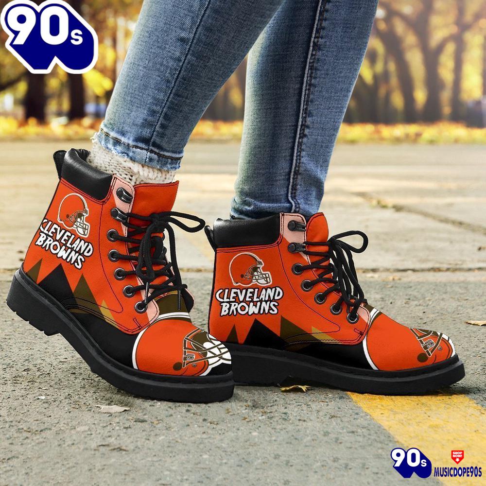 Cleveland Browns All Season Boots Casual Shoes Vegan Leather Custom Boot Shoes Cleveland Browns All Season Boots Casual Shoes Vegan Leather Custom Boot Shoes