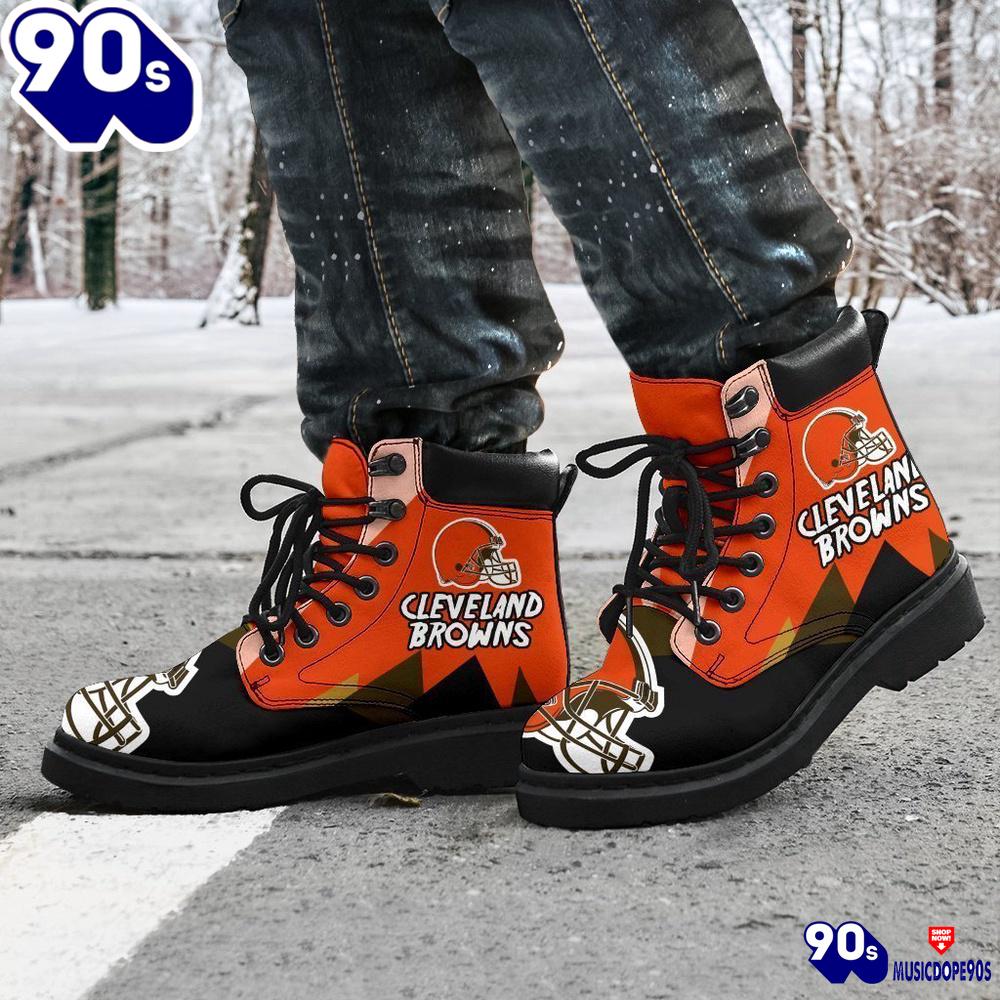 Cleveland Browns All Season Boots Casual Shoes Vegan Leather Custom Boot Shoes Cleveland Browns All Season Boots Casual Shoes Vegan Leather Custom Boot Shoes
