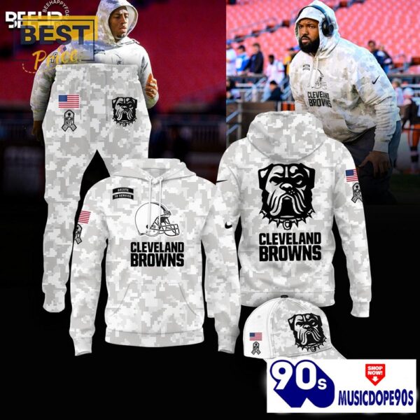 Cleveland Browns Camo 2024 Salute to Service Hoodie, Jogger, Cap