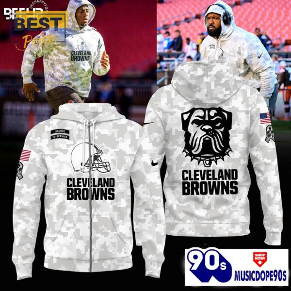Cleveland Browns Camo 2024 Salute to Service Hoodie, Jogger, Cap